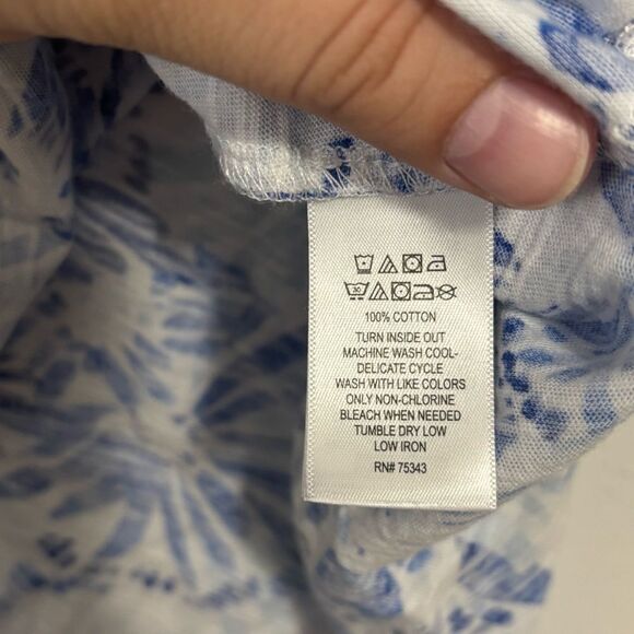 Joie Blue Floral Women's Blouse Size 3X - Picture 3 of 4